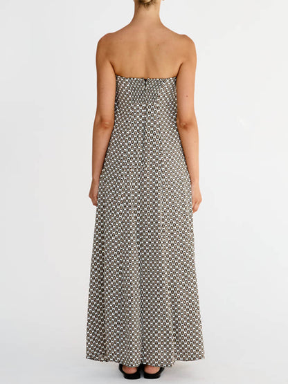 Bohemian Diamond Print Maxi Dress