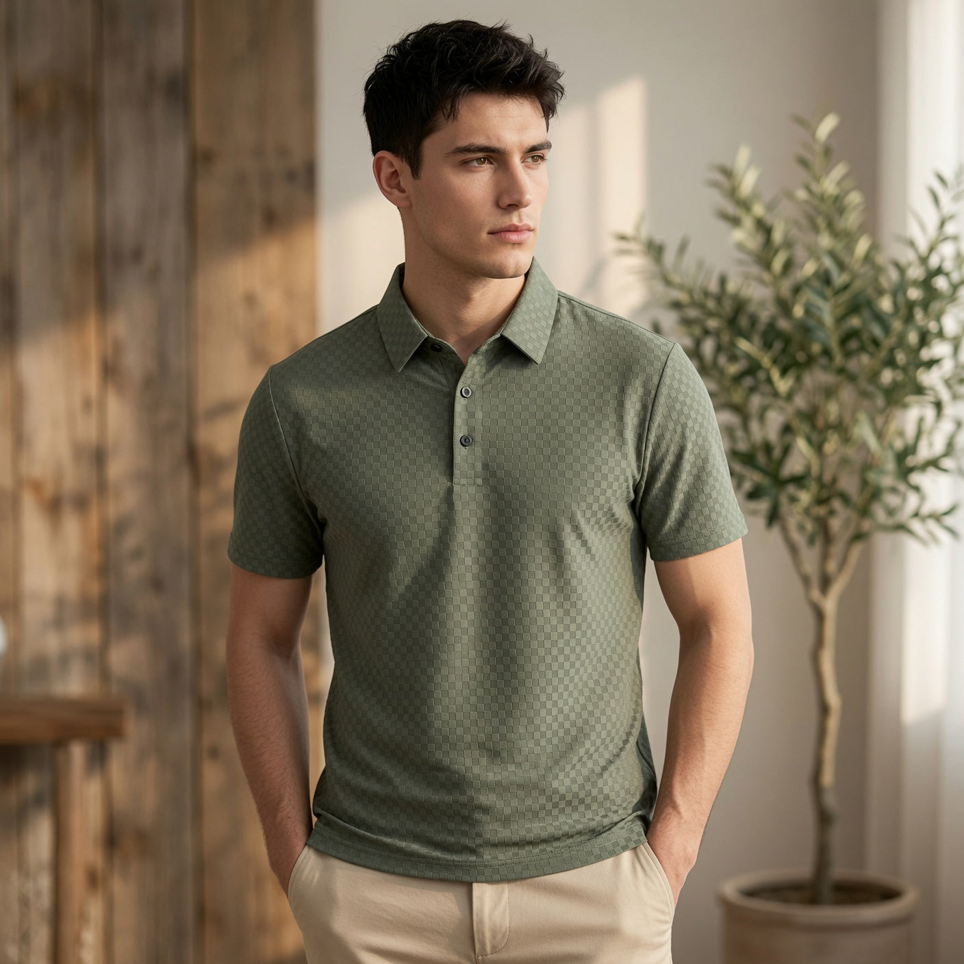 Logan Waffle Polo