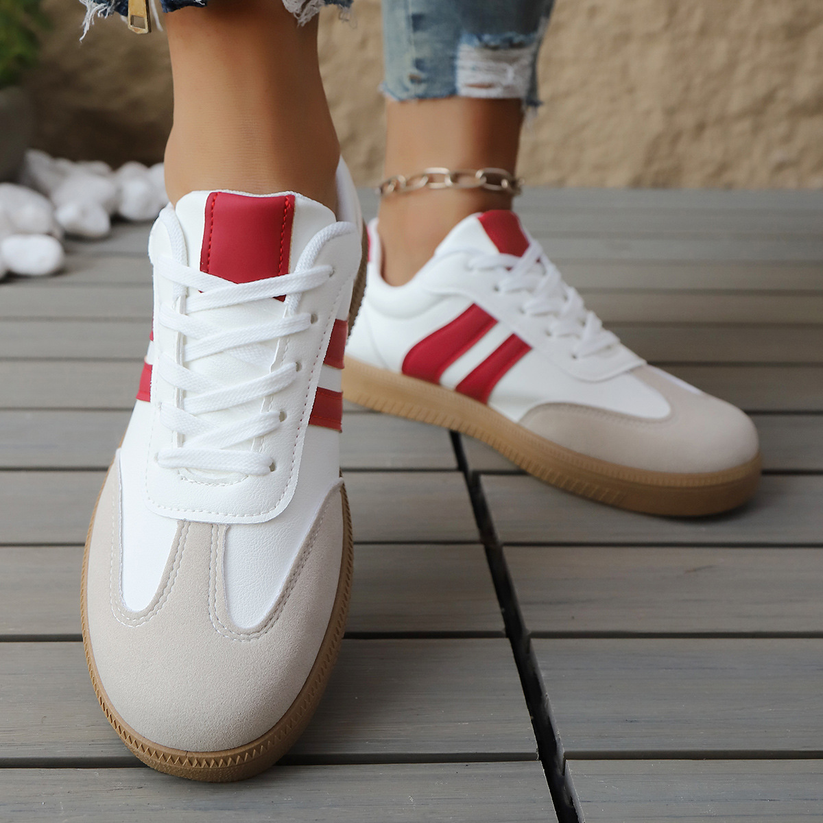 Livia Retro Leather Sneakers