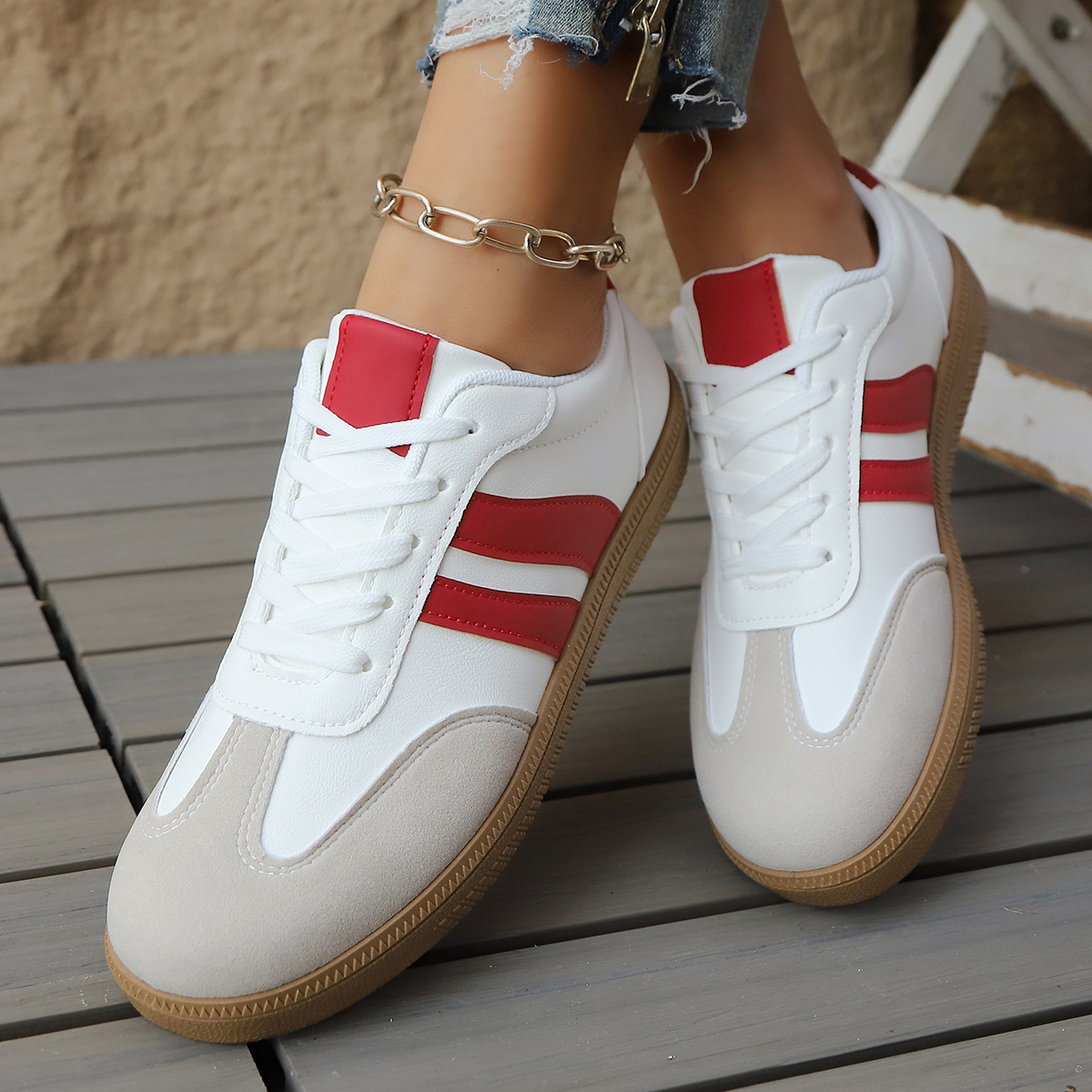 Livia Retro Leather Sneakers